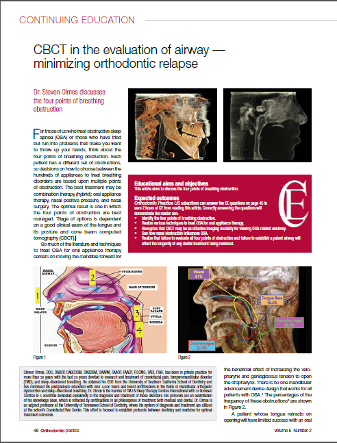 CBCT in the evaluation of airway – minimizing orthodontic relapse
